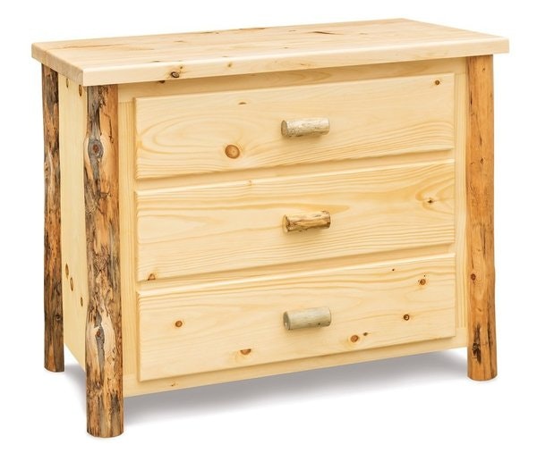 Amish 40 Wide Econo Line 3-Drawer Chest shown in Rustic Pine
