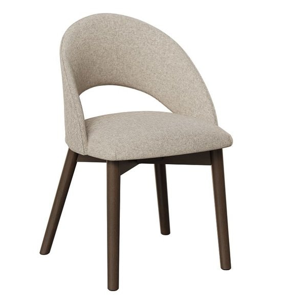 Amish Modern Morriss Upholstered Dining Side Chair shown in Brown Maple with Shadow Stain