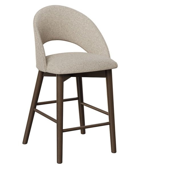 Amish Modern Morriss Upholstered Counter and Bar Chair shown in Brown Maple with Shadow Stain