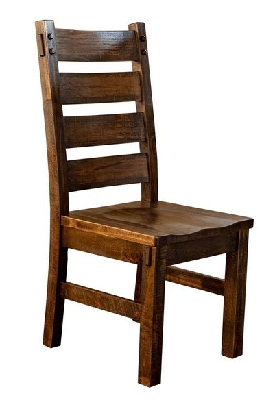 Amish Rustic Laramie Dining Chair shown in Rough Cut Maplewood with Almond Stain