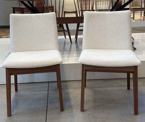 Amish Walnut Upholstered Side Chairs Set of 2 In-Stock & Ready to Ship