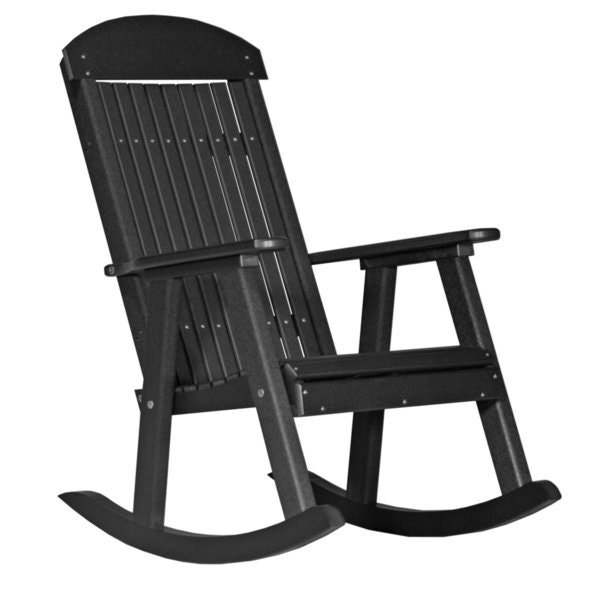 LuxCraft Black Poly Porch Rocker In-Stock