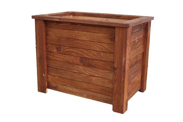 Amish 21 Tall Cedar Wood Rectangular Planter shown in Eastern Red Cedar