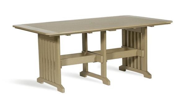 Amish Leisure Lawns Poly Lumber 43 x 72 Rectangular Outdoor Dining Table - Quick Ship