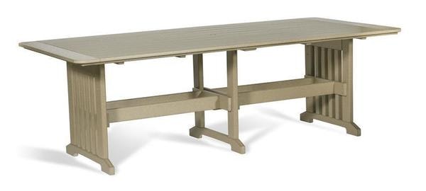 Amish Leisure Lawns Outdoor Poly 8 Foot Mission Dining Trestle Table - Quick Ship