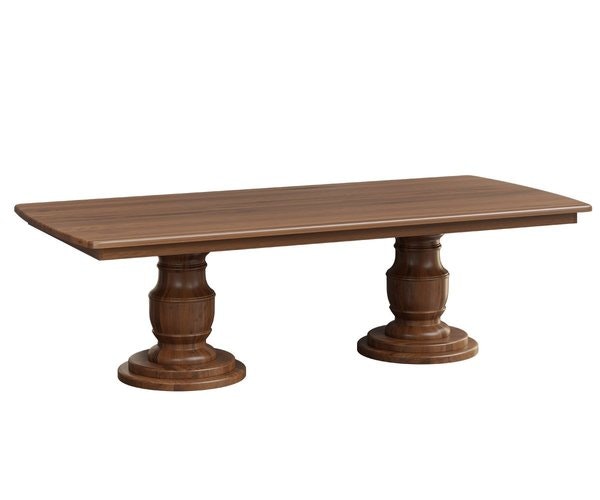 Amish Handcrafted Solid Wood Grafton Double Pedestal Dining Table (96" - 120")