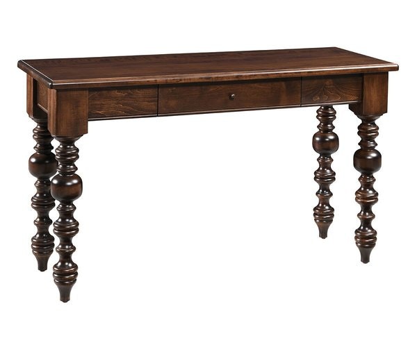 Amish Handcrafted Solid Wood Abby Turned Leg Sofa Table