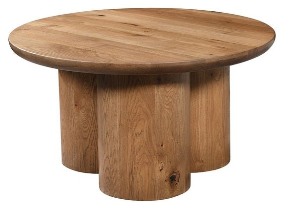 Amish Kai Modern Geometric Coffee Table with 3 Legs