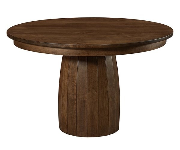 Amish Contemporary Round Table Shown in Brown Maple with Manchester Stain