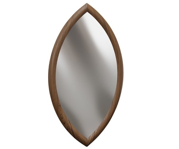 Amish Harlow Modern Wall Mirror shown in Red Oak with Almond Stain