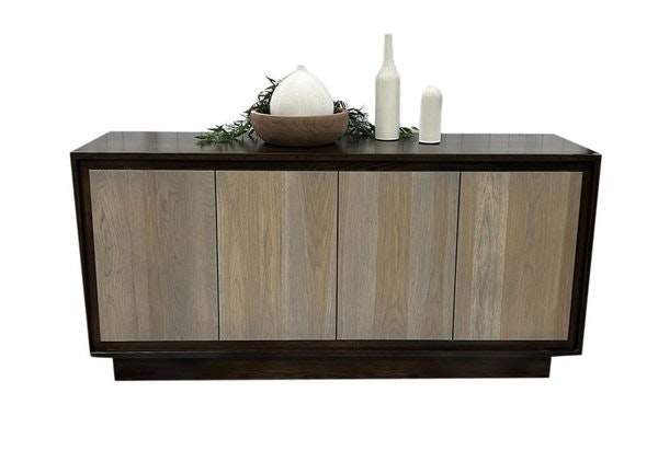 Amish Handcrafted Opal 72 Solid Wood Sideboard shown in Hickory with Briar Stain Body and Seashell Stained Doors