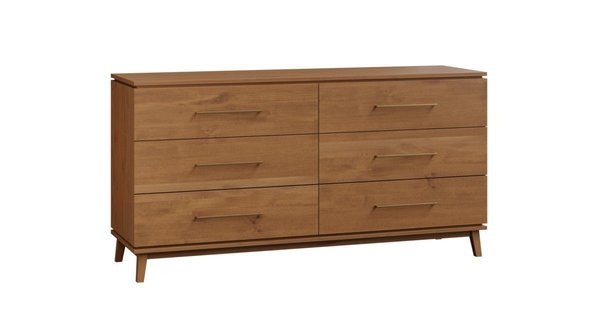 Amish Aria Modern 6-Drawer Dresser with Optional Mirror