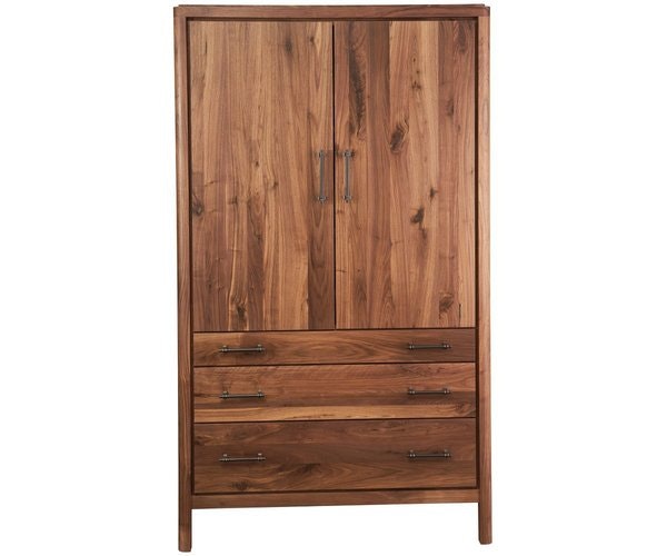 Amish 75 Tall Rustic Edged Armoire shown in Rustic Walnut with Natural Stain