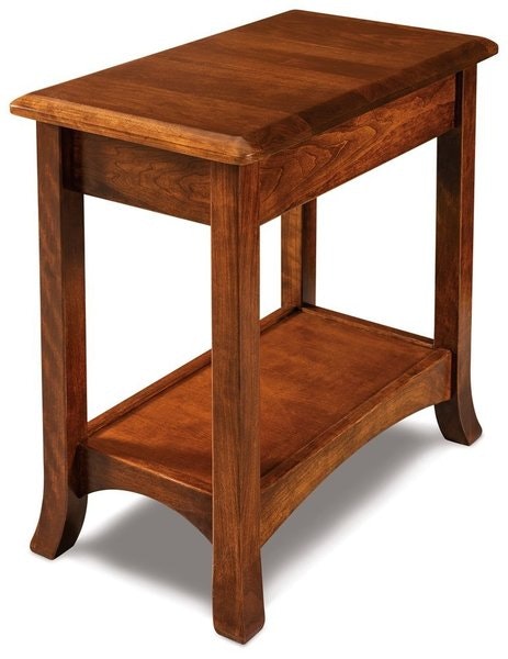 Amish 14 Wide Marvel Open Chair Side End Table shown in Sap Cherry with Vintage Antique Stain