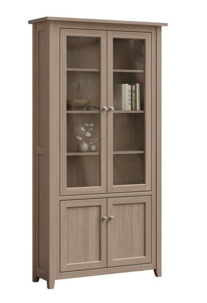 Amish 42 Wide Parklane Bookcase with Top and Bottom Doors
