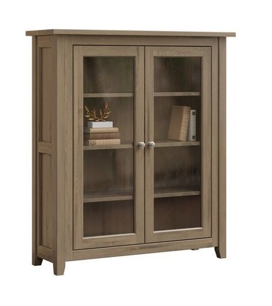Amish 42 Wide Parklane Bookcase with Full Length Glass Doors