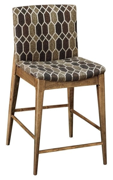 Amish 24 or 30 tall Clearwater Upholstered Stationary Bar Stool