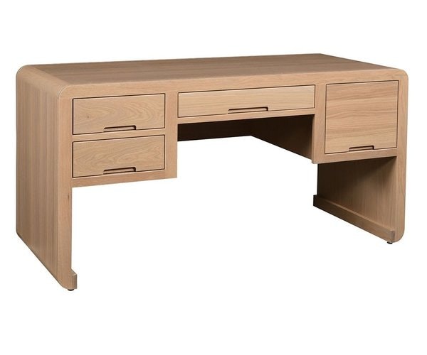 Amish 60 1/2 Wide Charleigh Writing Desk shown in Plain Sawn White Oak with Latte Stain