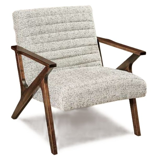 Amish Westwold Mid-Century Modern Lounge Chair - Quick Ship shown with Metal Fabric