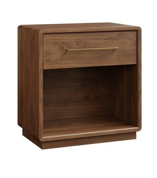 Amish Harlan Modern Open Nightstand with Plinth Base