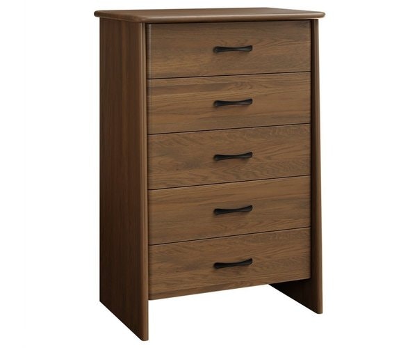 Santa Fe 53 Tall 5-Drawer Chest shown in Rustic White Oak with Light Brown Stain