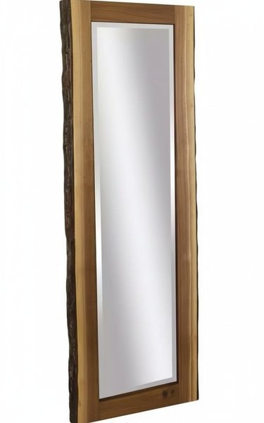 Amish Live Edge 62 Tall Full Length Floor Mirror in Walnut