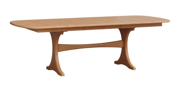 Amish Handcrafted Crescent Modern Trestle Dining Table