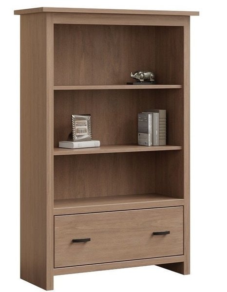 Amish 39 Wide Alpine Bookcase - Quick Ship shown in Brown Maple with Sandstone Stain