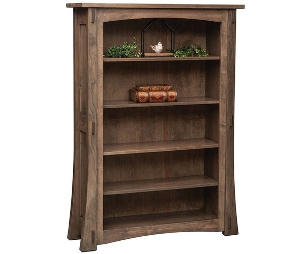 Amish Whiteridge Open Bookcase - Quick Ship shown in Brown Maple
