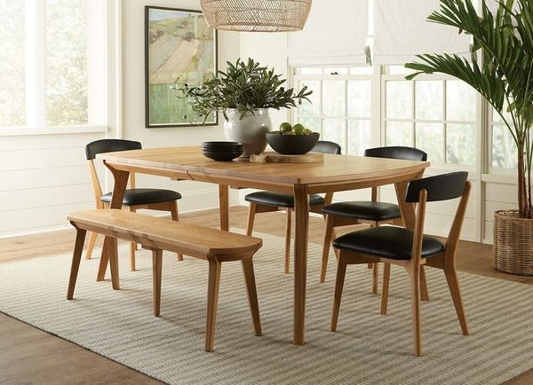 Amish 6-Piece Bridgewater Mid-Century Modern Leg Table Dining Set