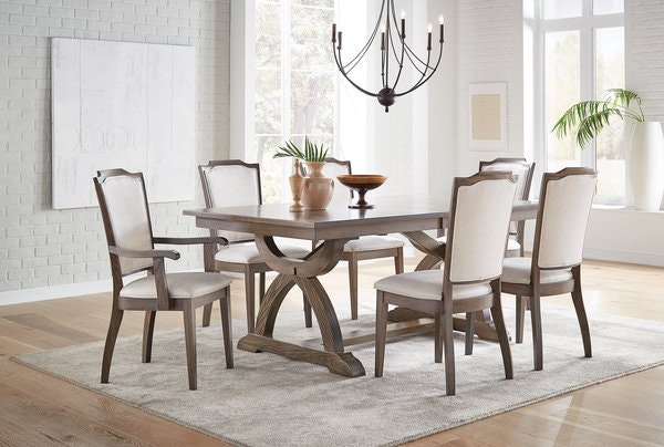 Amish 7-Piece Bloomingdale Traditional Trestle Dining Room Set