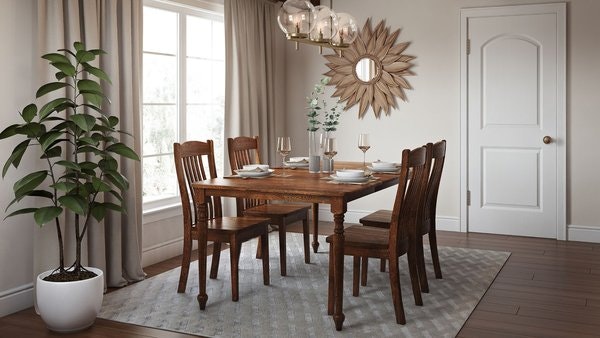Amish Logan 5-Piece Country Dining Set Includes Table & 4 Chairs