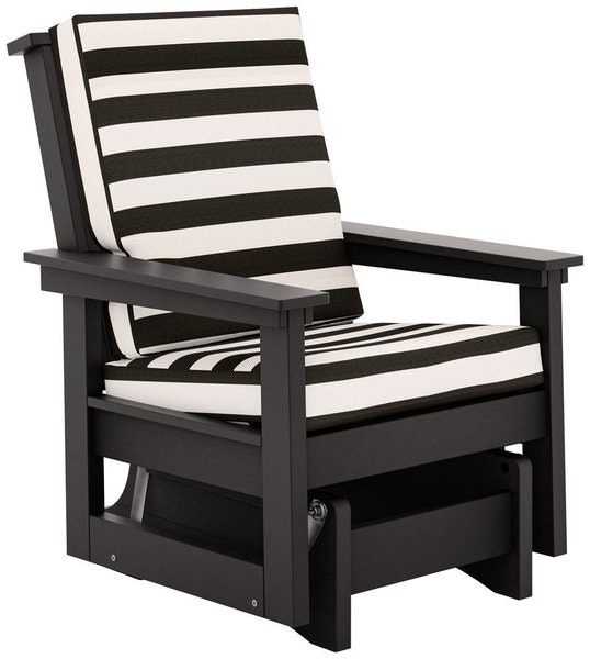 Amish Java Poly Outdoor Glider Lounge Chair with Cushions