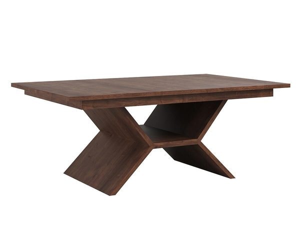 Amish Geometric Contemporary Trestle Dining Table