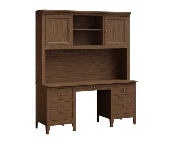 Amish Heartland Credenza Desk with Optional Hutch Top - Quick Ship