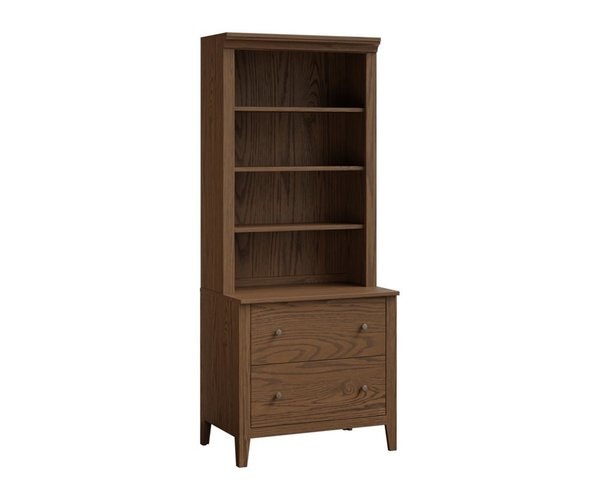 Amish Heartland Oak 2-Drawer Lateral File Cabinet with Optional Bookcase Top - Quick Ship