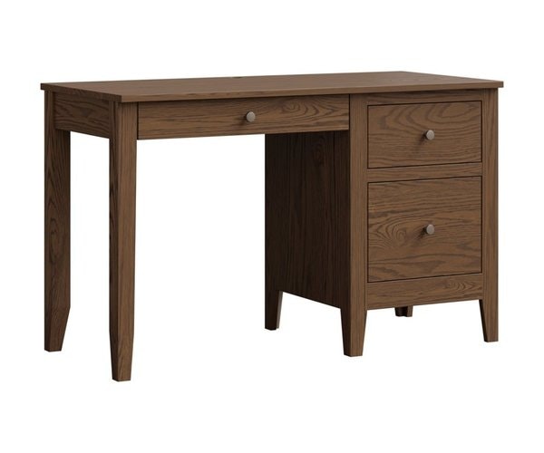Amish Heartland Oak Wood Single Pedestal Desk - Quick Ship