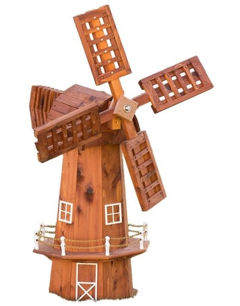 Amish Handcrafted 45" Red Cedar Wood Windmill