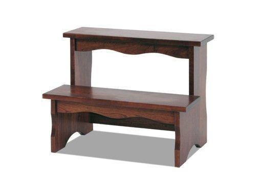 Amish Handcrafted Hardwood Bed Steps for High Bed