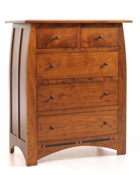 Amish 40 Wide Napa Valley Chest of Drawers Shown in Rustic Cherry with Michaels Cherry Finish