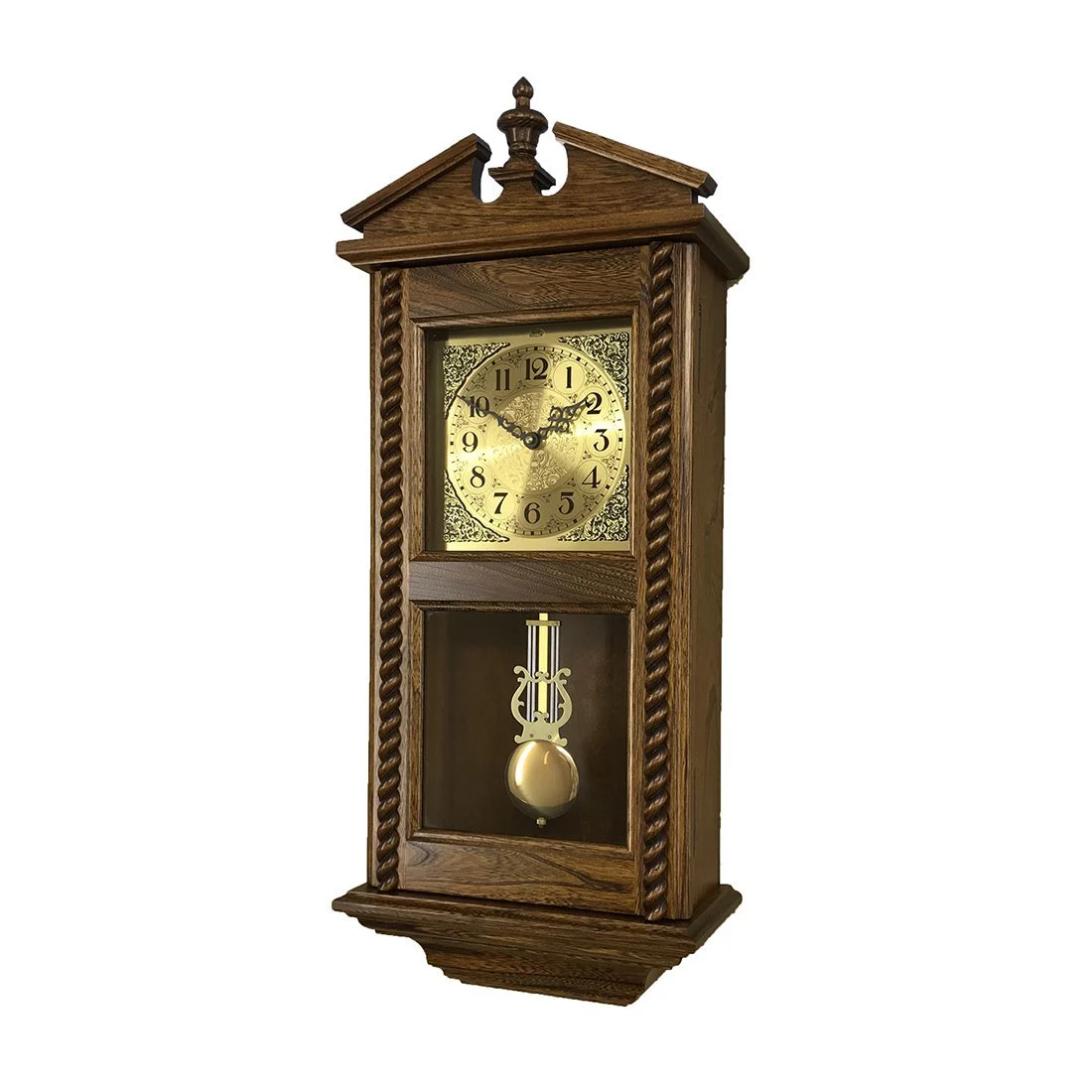 Amish Rope‑Style Wall Clock | Solid Wood Quartz Chiming Clock