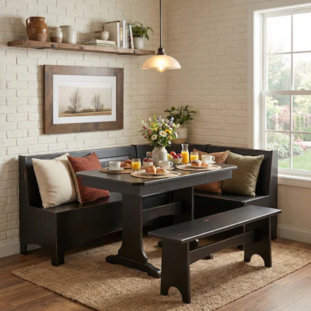 Amish Breakfast Nook Sets | Built-In Style Kitchen Seating