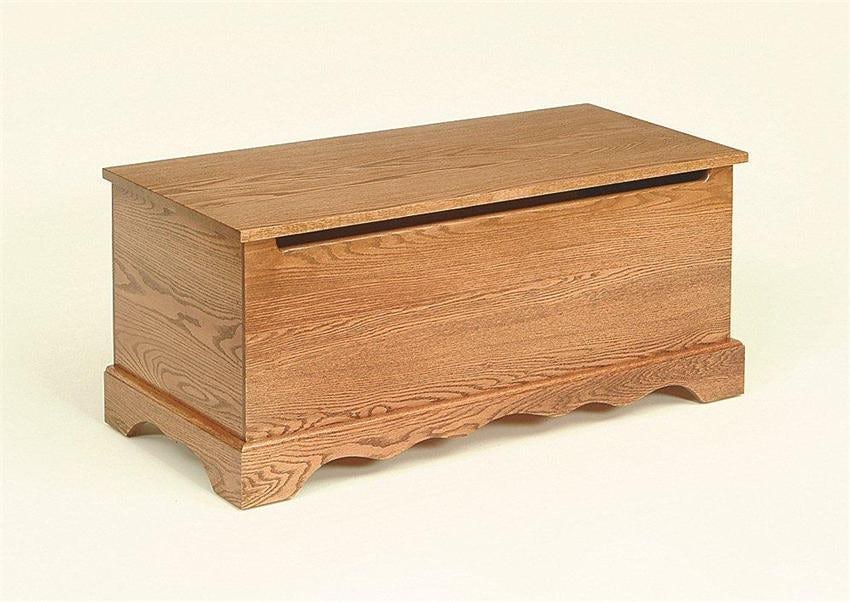 Roswell Oak Wood Plain Toy Chest from DutchCrafters Amish Furniture