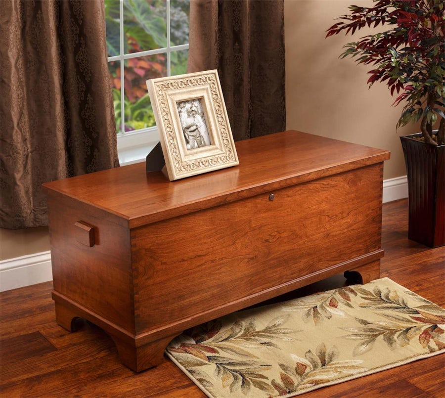 Large Flat Top Cherry Wood Hope Chest - DutchCrafters