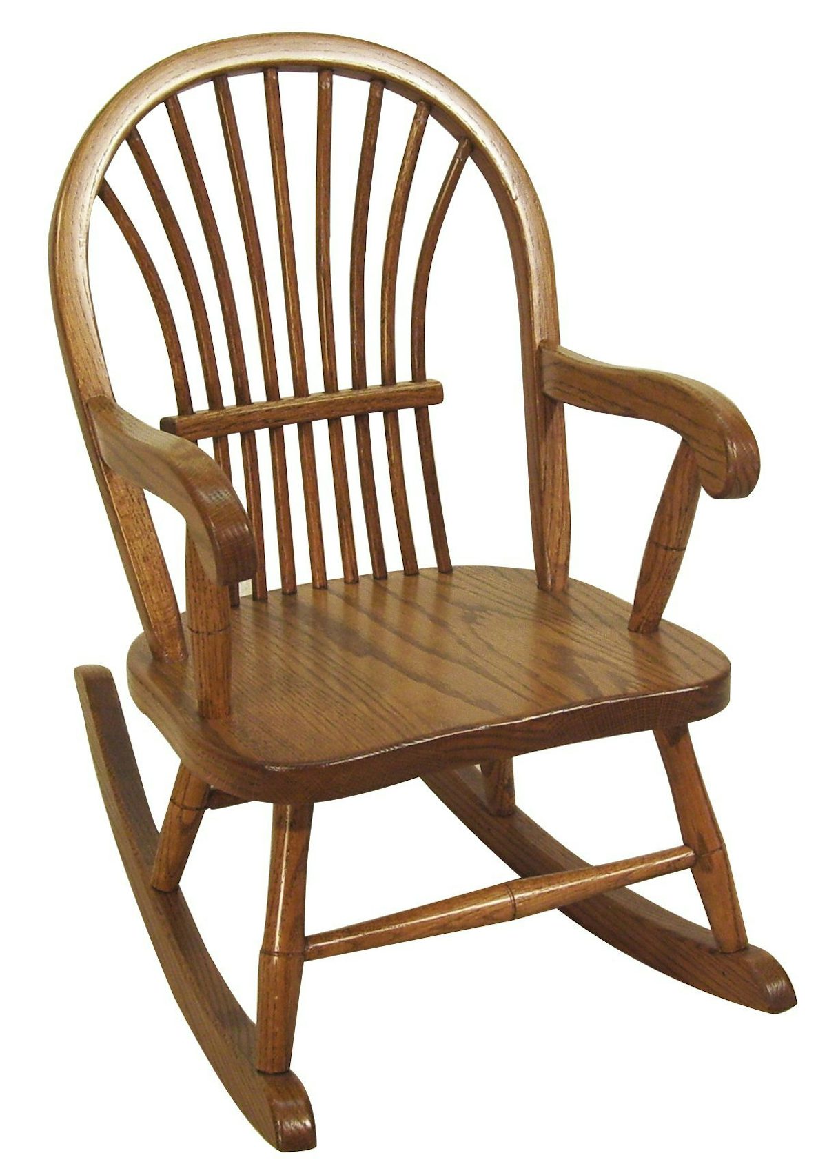 Bow-Back Oak Kid's Rocking Chair from DutchCrafters Amish Furniture