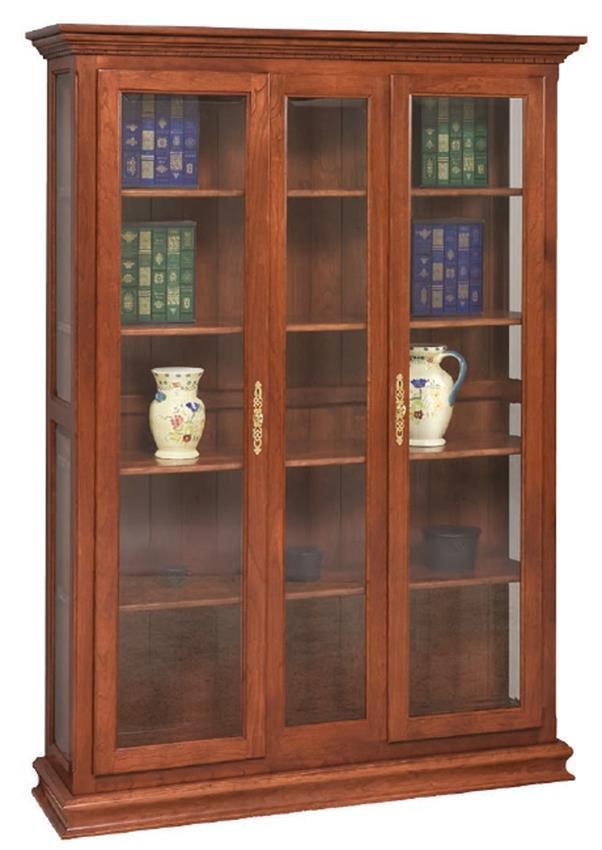 Glass Double Doors and Solid Wood Bookshelf from DutchCrafters Amish