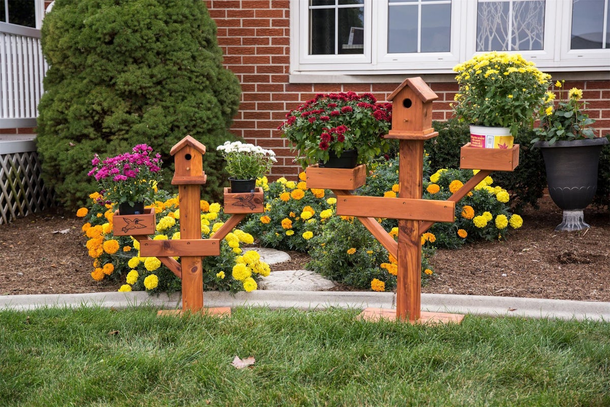 Red Cedar Wood Large Birdhouse Planter from DutchCrafters Amish Store