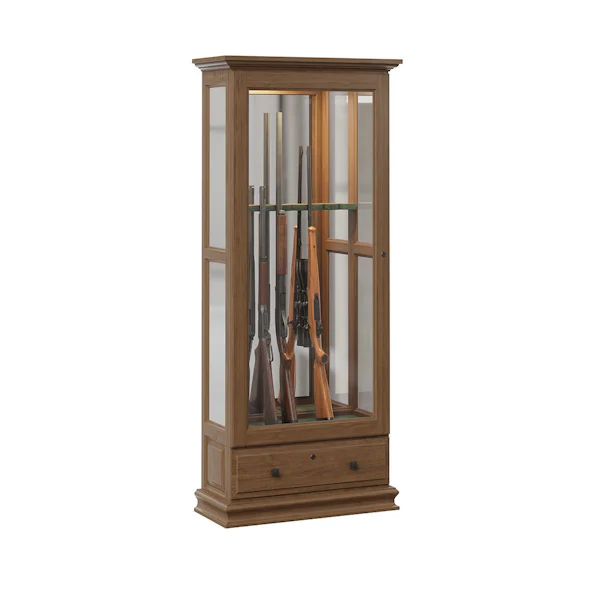Amish Gun Cabinets | Solid Wood Display Cabinets with Glass Doors