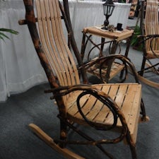 Rustic Hickory Rocker with Optional Footstool | DutchCrafters