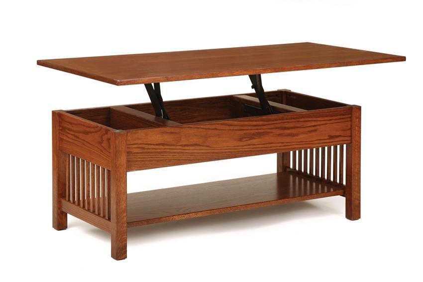 Classic Mission Rectangular Coffee Table with Lift Top from